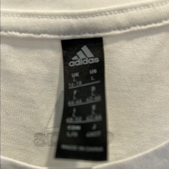 Adidas White Graphic Tank Top peloton- women size large - Picture 3 of 3
